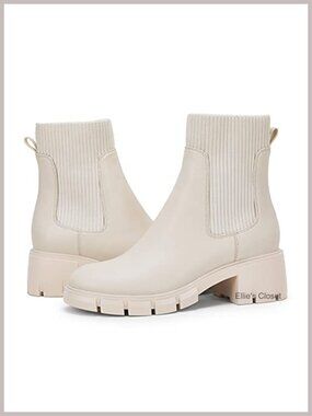 Chunky Platform Ankle Boots Elastic Lug Sole Non-Slip Women's Comfort Heeled